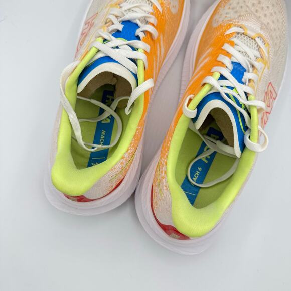 Hoka One One Mach 6 White Solar Flare Road Running Walking Sneakers Men’s 11 main image 6